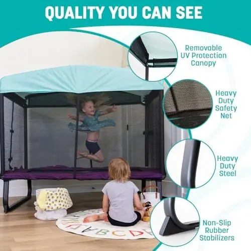 6 x 4' Kids Mini Trampoline - Purple thumbnail 2