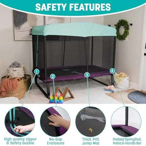 6 x 4' Kids Mini Trampoline - Purple thumbnail 3