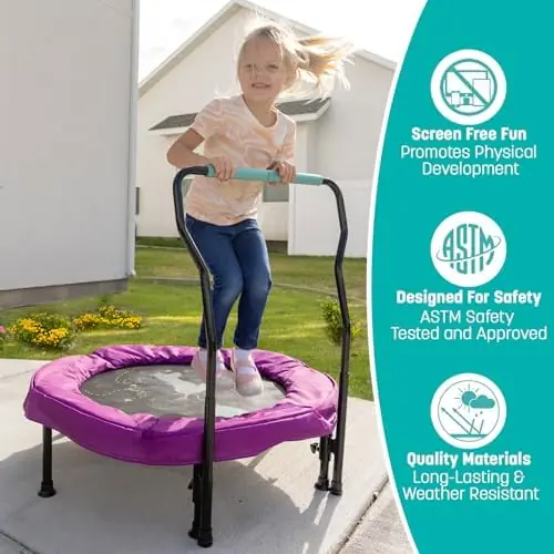 36-Inch Mini Trampoline with Handlebar thumbnail 7