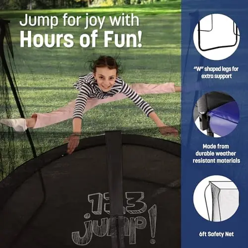 123JUMP 10' Round Trampoline with Ladder thumbnail 2