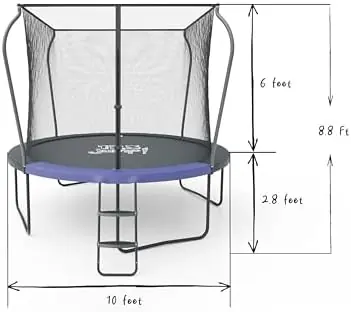 123JUMP 10' Round Trampoline with Ladder thumbnail 4
