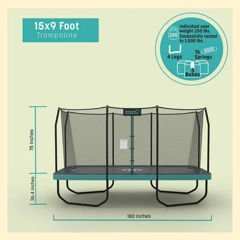9 x 15' Rectangle Trampoline thumbnail 6