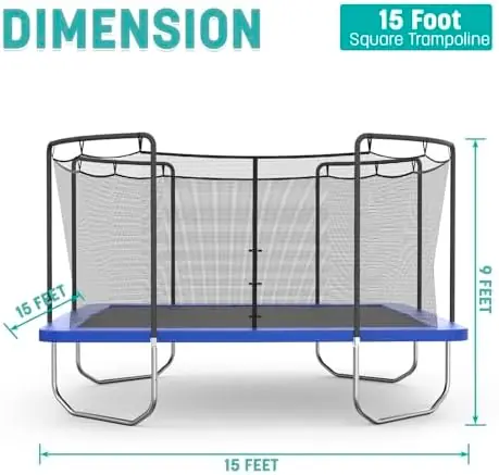 14' Square Trampoline with Enclosure thumbnail 3